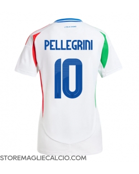 Italia Lorenzo Pellegrini #10 Maglia Gara Trasferta Repliche Europei 2024 Donna